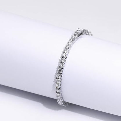 Diamond Silver Tennis Bracelet