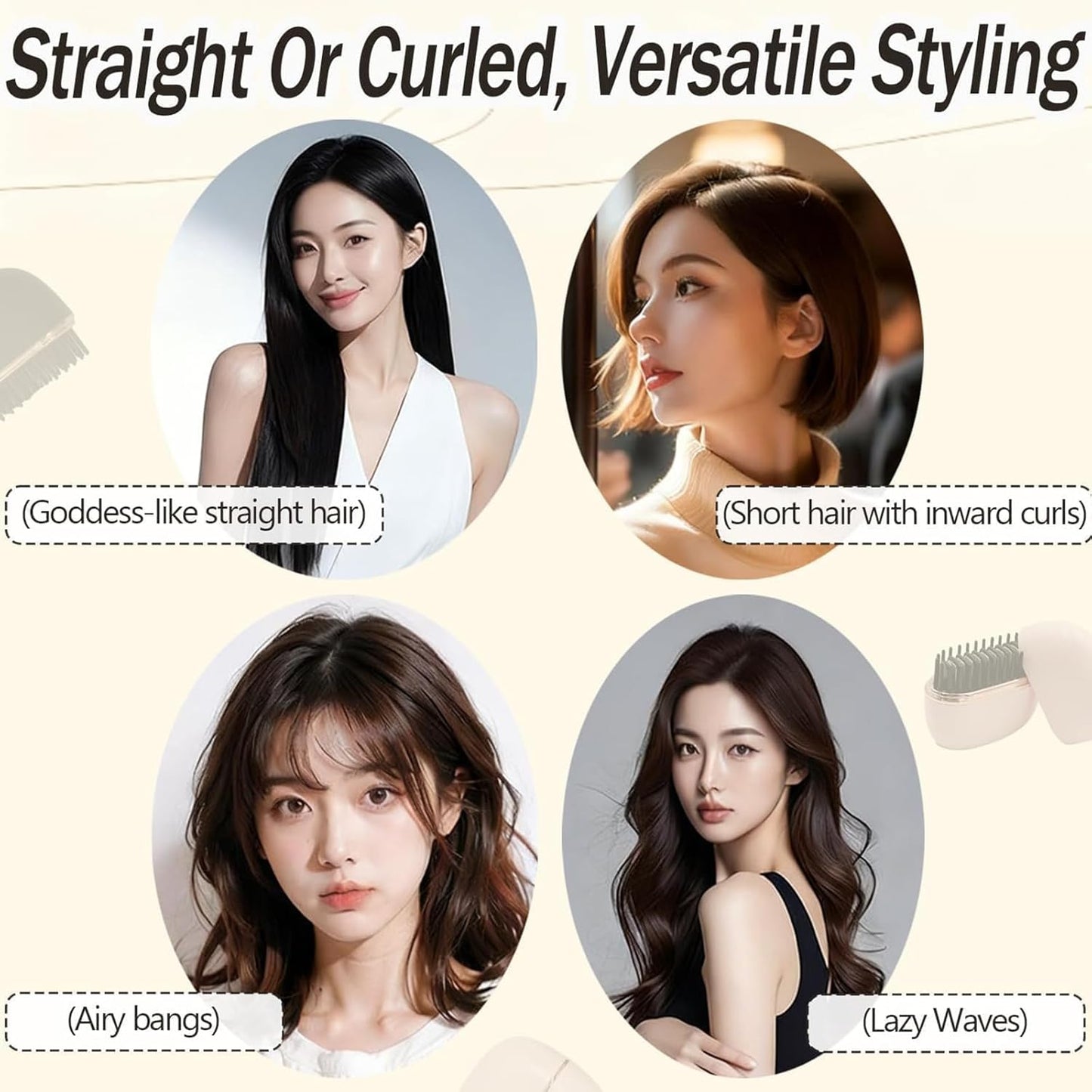 2-in-1 Cordless Hair Straightener Comb