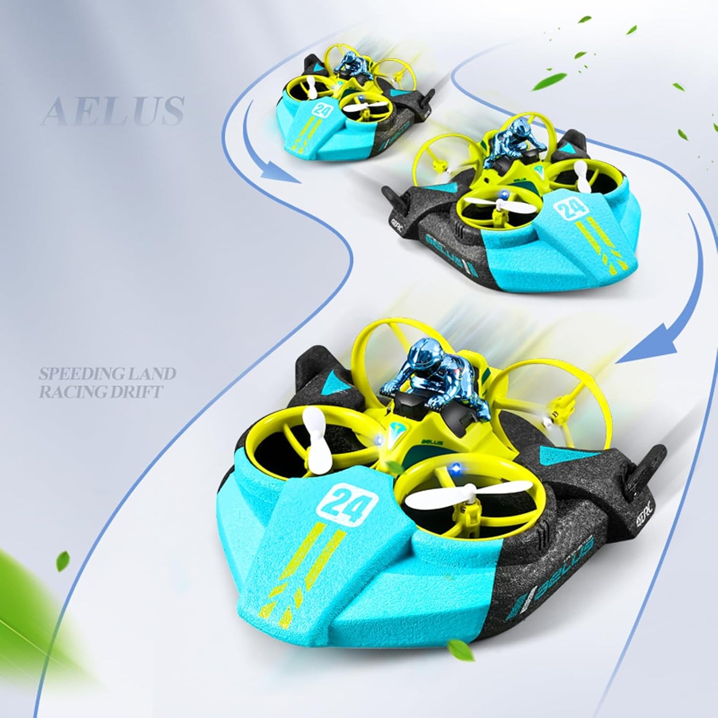 High-Speed 3-in-1 RC Hovercraft Drone Toy