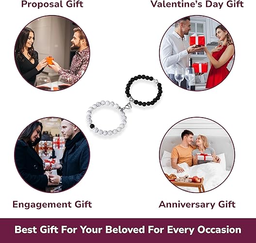 Magnetic Bead Bracelet Set for Couples