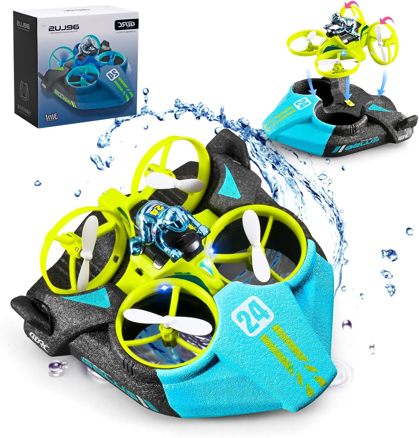 High-Speed 3-in-1 RC Hovercraft Drone Toy