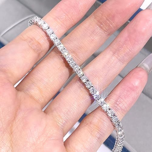 Diamond Silver Tennis Bracelet