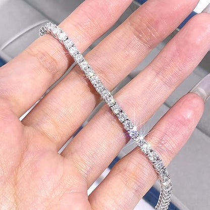 Diamond Silver Tennis Bracelet