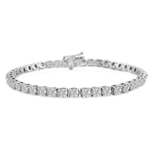 Diamond Silver Tennis Bracelet