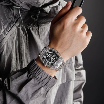 Naviforce Transparent Square Case Watch